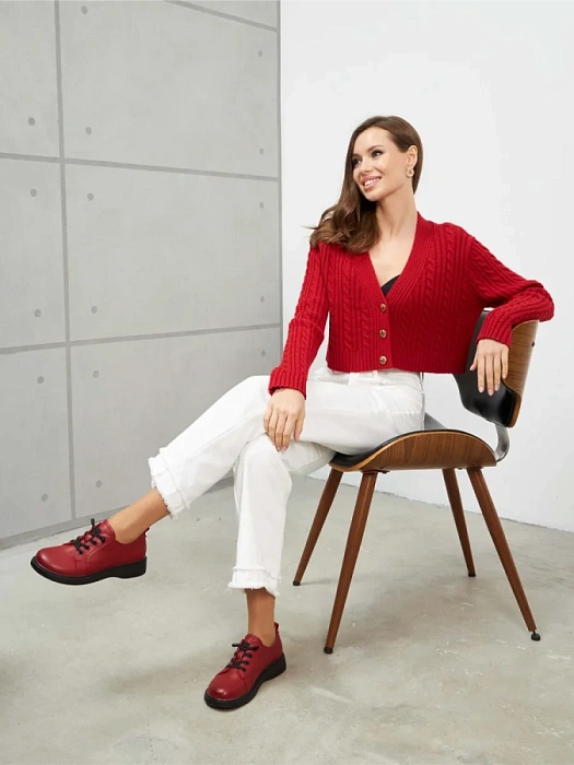 Женские туфли eObuv красные, артикул DY25030702B