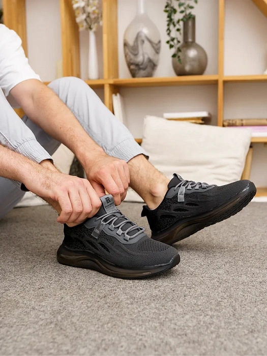 Мужские кроссовки BRUNO RENZONI  черные, артикул RH8512B