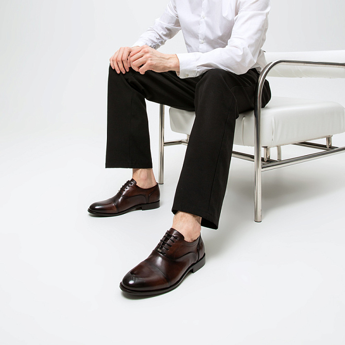 Мужские оксфорды BRUNO RENZONI  коричневые, артикул BR16771-MB