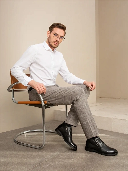 Мужские ботинки BRUNO RENZONI  черные, артикул H011-1