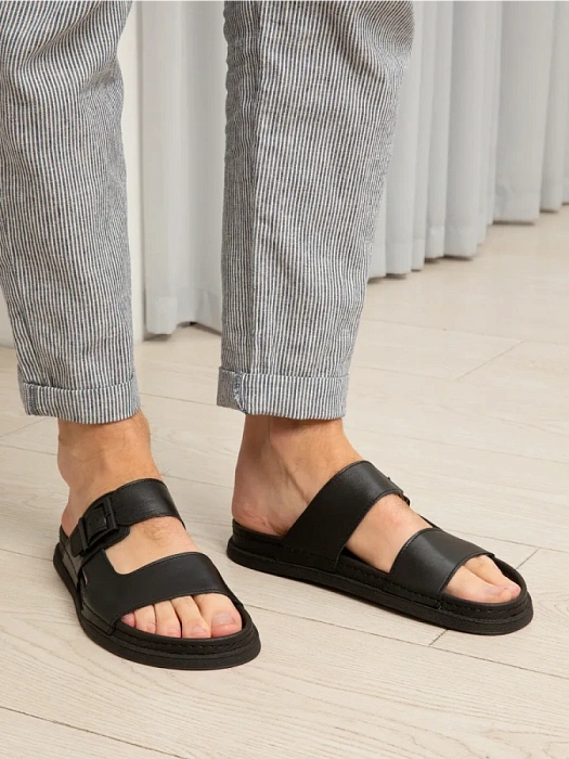 Мужские слайдеры BRUNO RENZONI  черные, артикул 031.674-1_black