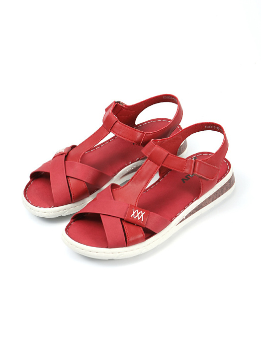 Женские сандалии eObuv красные, артикул EA003-018