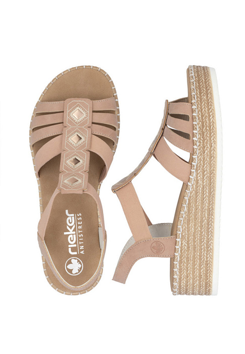 Женские босоножки  RIEKER розовые, артикул V4554-31