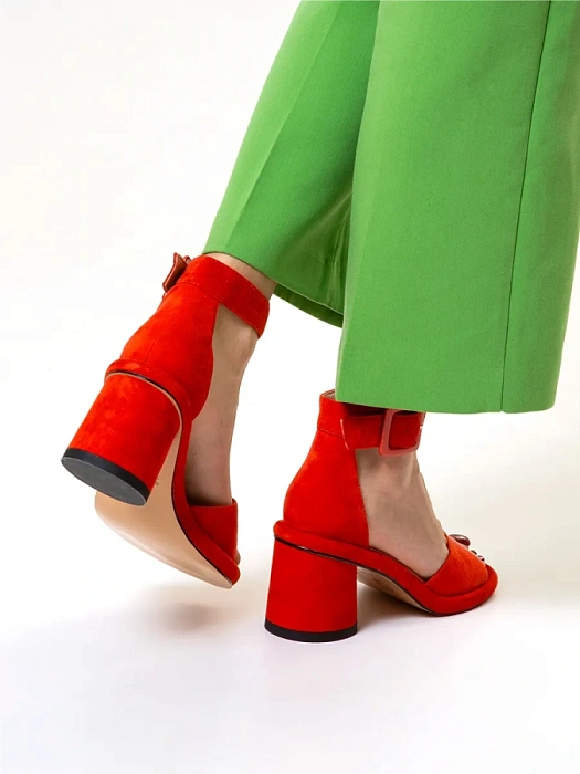 Женские туфли откр. basic FEDERICA RODARI красные, артикул 17E-K794-L893-630A