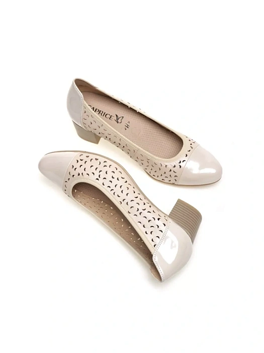 Женские туфли лодочки basic CAPRICE бежевые, артикул 9-22300-42-408