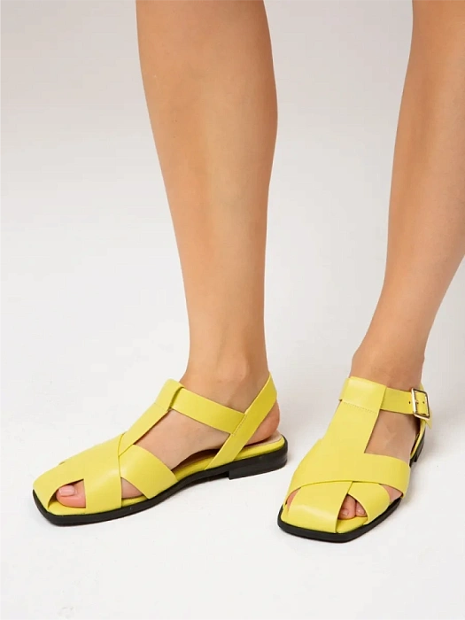 Женские сандалии FEDERICA RODARI желтые, артикул 7E-3H914-802-1_YELLOW