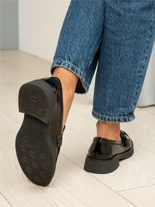 Женские лоферы FEDERICA RODARI черные, артикул 43E-H5219-Z37940-1