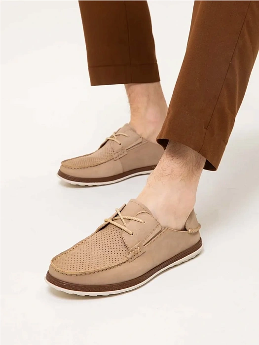 Мужские туфли BRUNO RENZONI  бежевые, артикул MC1204BB-9A