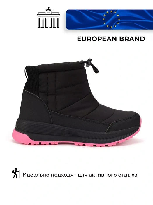 Женские дутики eObuv черные, артикул 138573/15-01EB