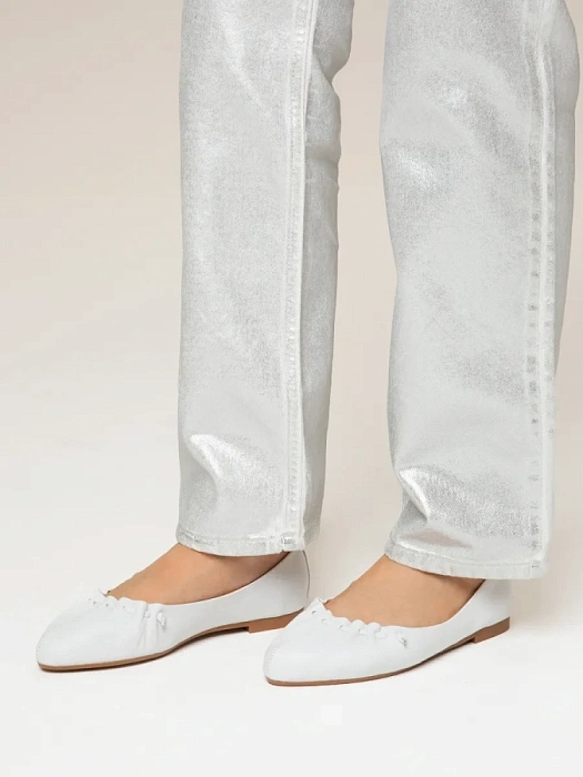 Женские балетки SOFIA-ALEXANDRA белые, артикул 38E-HF1082-B1057D1