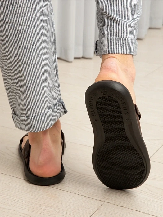 Мужские слайдеры BRUNO RENZONI  коричневые, артикул 033.50551.2