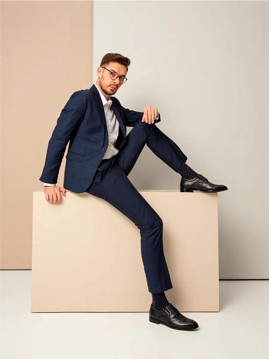 Мужские броги BRUNO RENZONI  синие, артикул YS397A-H09C-NP-1