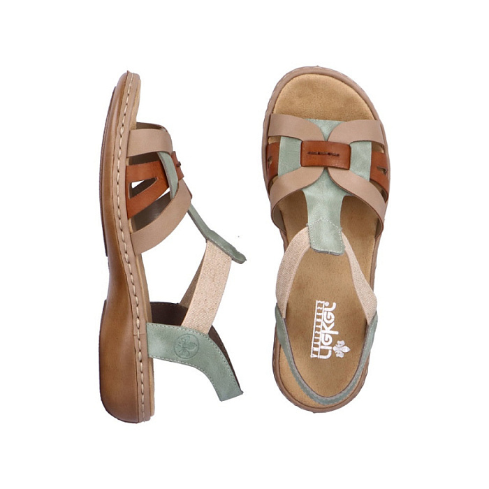 Женские сандалии RIEKER зеленые, артикул 65918-52