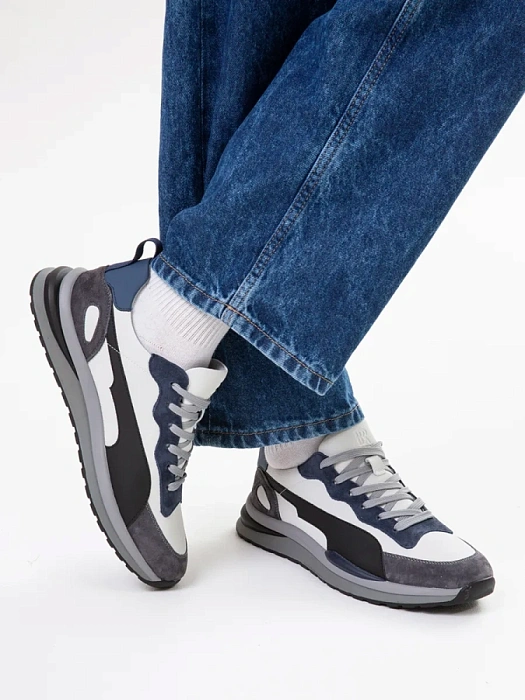 Мужские кроссовки BRUNO RENZONI  серые, артикул 3C3685-17