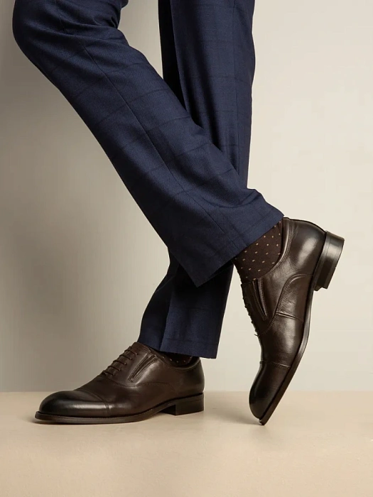 Мужские оксфорды BRUNO RENZONI  коричневые, артикул 5408A-7127H