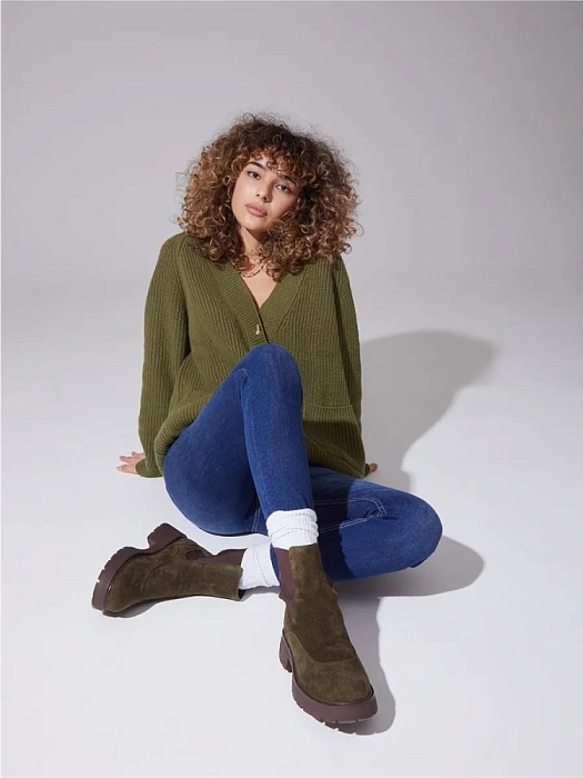 Женские челси FEDERICA RODARI зеленые, артикул 38E-HF9-6100R2