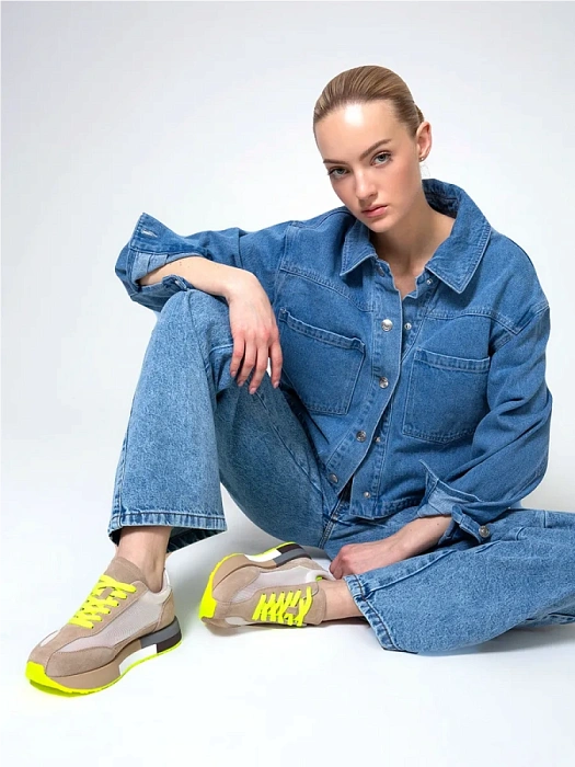 Женские кроссовки FEDERICA RODARI коричневые, артикул 42E-S912-1A