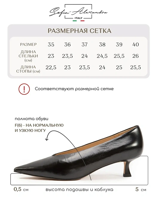 Женские туфли лодочки basic SOFIA-ALEXANDRA черные, артикул 506D-1-1