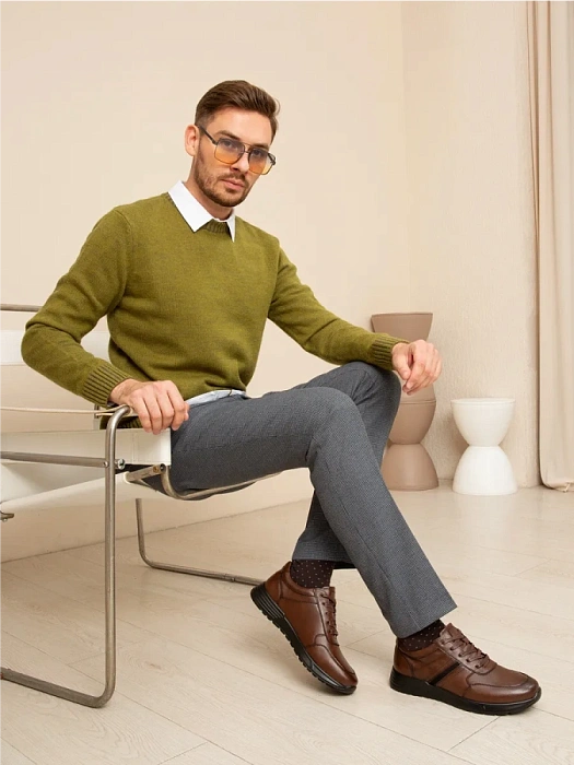 Мужские кроссовки BRUNO RENZONI  коричневые, артикул DSHD-DM001B