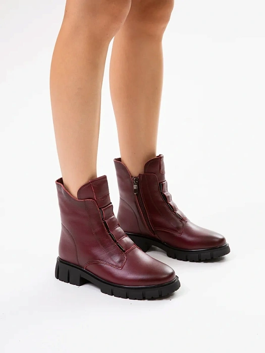 Женские ботинки Donna Daniella  бордовые, артикул C1039-012