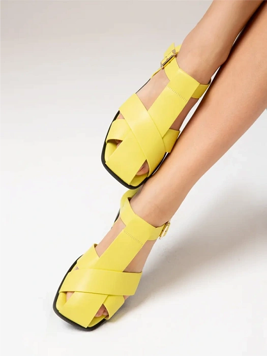 Женские сандалии FEDERICA RODARI желтые, артикул 7E-3H914-802-1_YELLOW