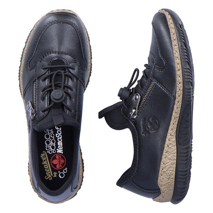 Женские кроссовки RIEKER черные, артикул N32G0-00