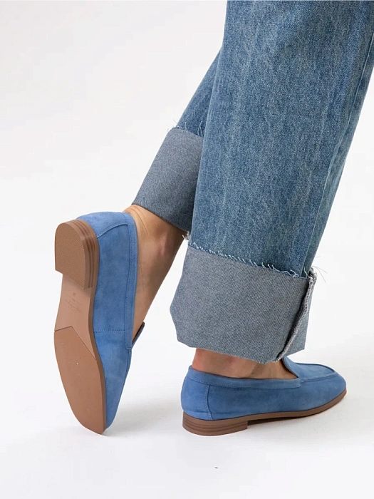 Женские лоферы SOFIA-ALEXANDRA голубые, артикул 38E-HF695-B