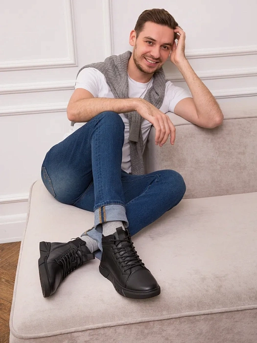 Мужские ботинки basic BRUNO RENZONI  черные, артикул VE211-010