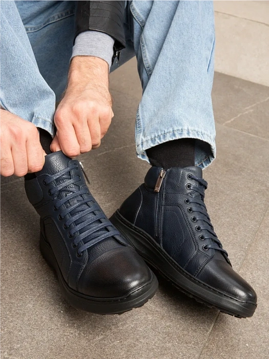 Мужские ботинки BRUNO RENZONI  синие, артикул 983X-16R-TA49