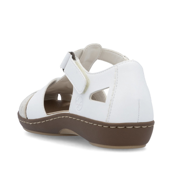 Женские сандалеты basic RIEKER белые, артикул 45869-81