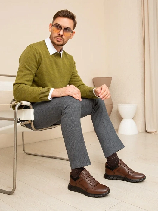 Мужские кроссовки BRUNO RENZONI  коричневые, артикул DSHD-DM003