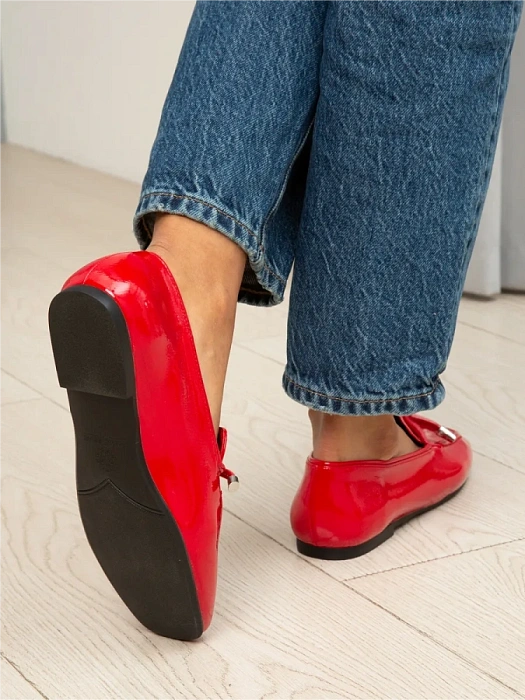 Женские лоферы FEDERICA RODARI красные, артикул 43E-S1683-Z37978-1