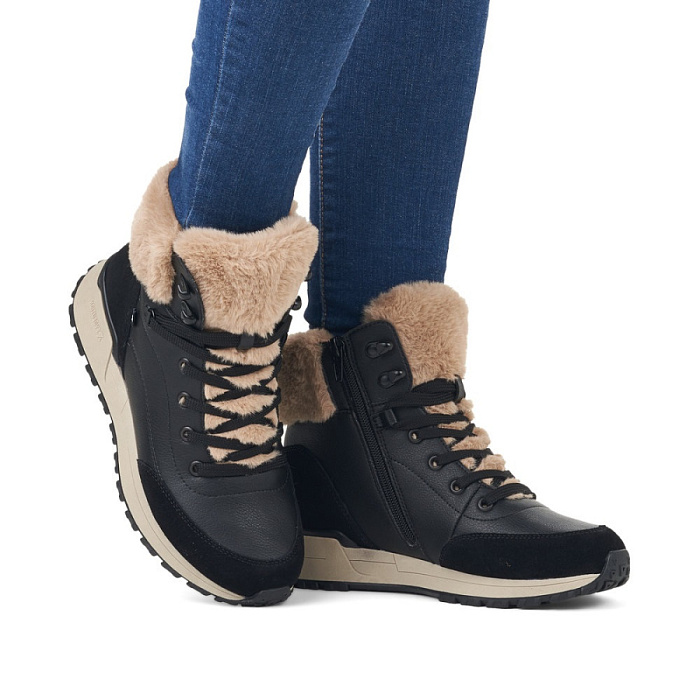 Женские ботинки basic RIEKER черные, артикул W0670-00