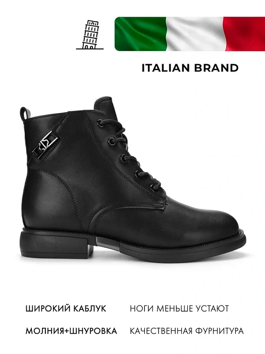 Женские ботинки basic FEDERICA RODARI черные, артикул 42E-H505-1A