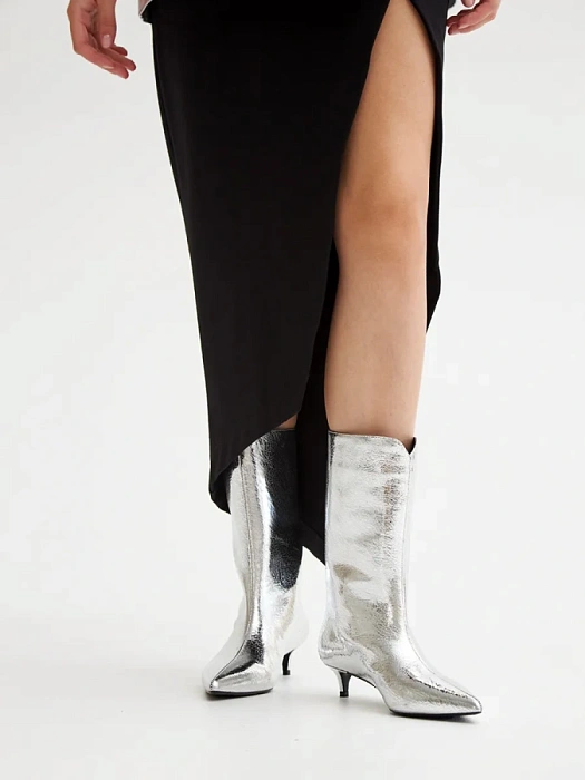 Женские полусапоги SOFIA-ALEXANDRA серебряные, артикул 38E-HF900-C