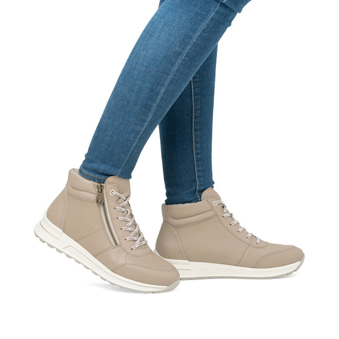 Женские кроссовки RIEKER бежевые, артикул N1404-20
