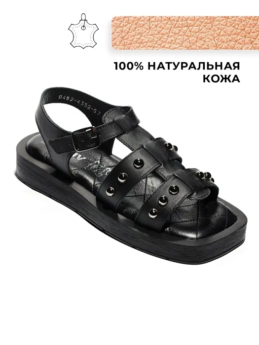 Женские сандалии eObuv черные, артикул 0482-4352-57