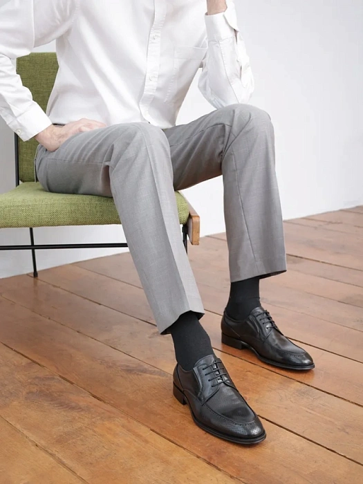 Мужские дерби BRUNO RENZONI  черные, артикул 5491B-711A-1