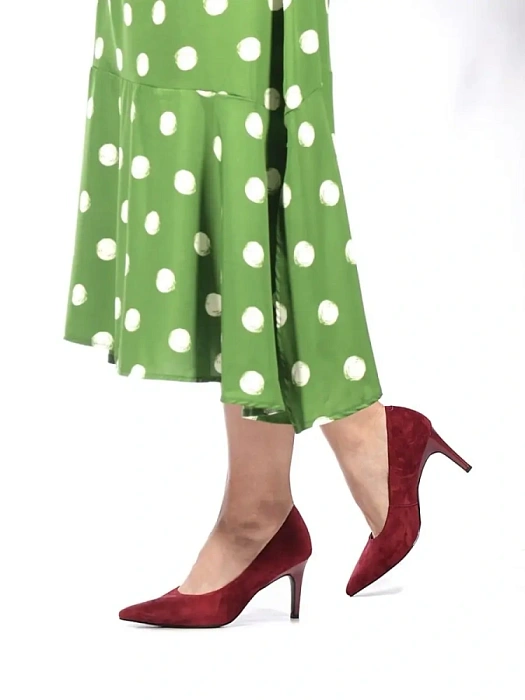 Женские туфли лодочки basic FEDERICA RODARI бордовые, артикул 38E-TD7-B31D2