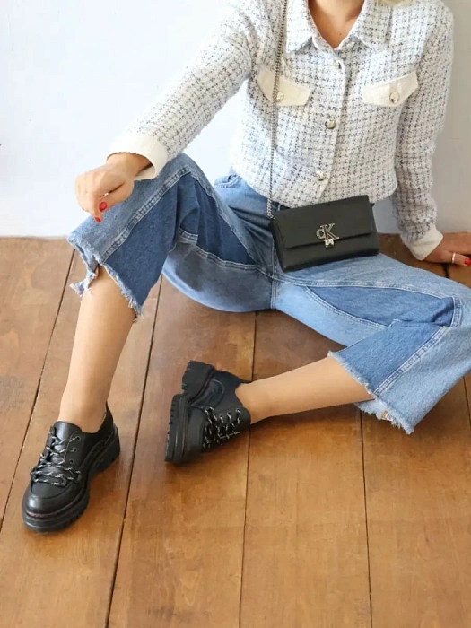 Женские дерби Donna Daniella  черные, артикул 8-2376-1.99-1372