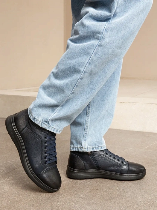 Мужские ботинки BRUNO RENZONI  синие, артикул 983X-16R-TA49