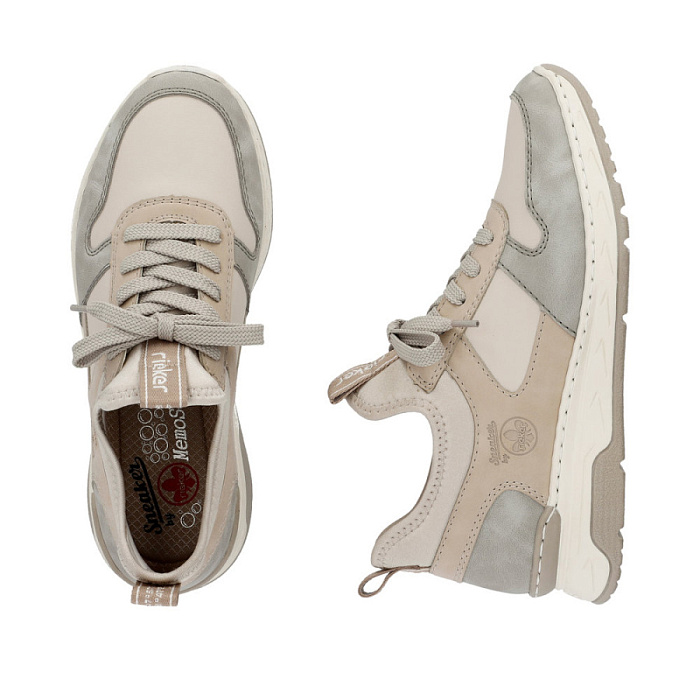 Женские кроссовки RIEKER бежевые, артикул M0058-60