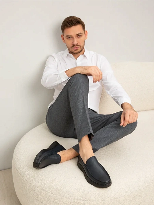 Мужские мокасины BRUNO RENZONI  синие, артикул 2465A-1-C18