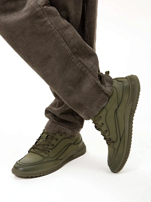 Мужские кеды BRUNO RENZONI  хаки, артикул HS10065NT-4