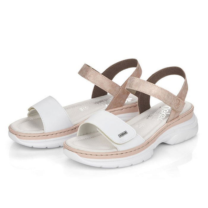 Женские босоножки  RIEKER белые, артикул 66654-80