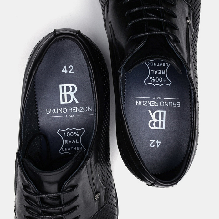 Мужские туфли basic BRUNO RENZONI  черные, артикул 5281B-788A