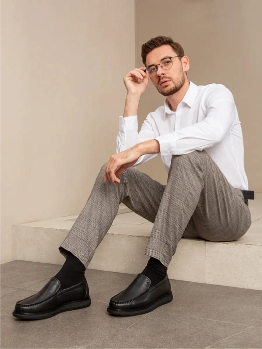 Мужские мокасины BRUNO RENZONI  черные, артикул 290A-16Z-961