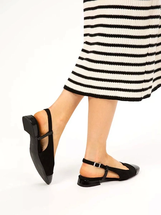 Женские слингбэки MARCO TOZZI черные, артикул 2-29400-42-098