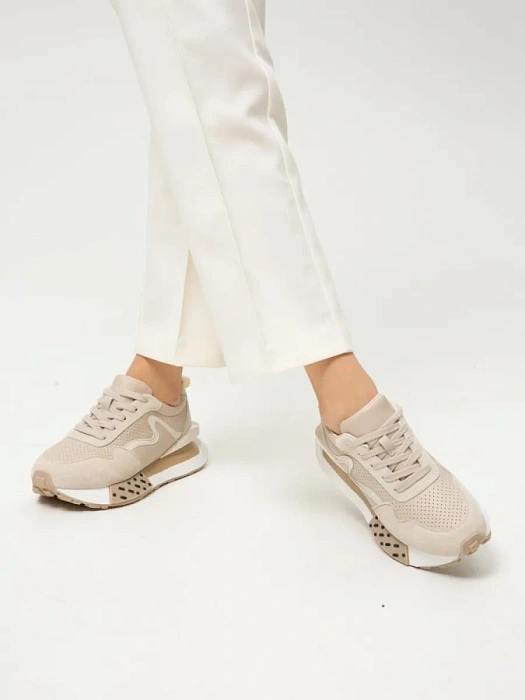 Женские кроссовки SOFIA-ALEXANDRA бежевые, артикул SA16532-WT-1