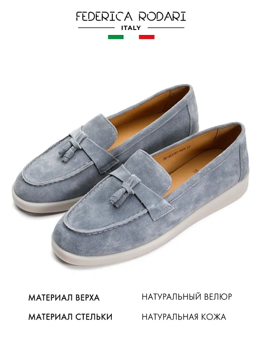 Женские туфли FEDERICA RODARI голубые, артикул 7E-3C3197-1629
